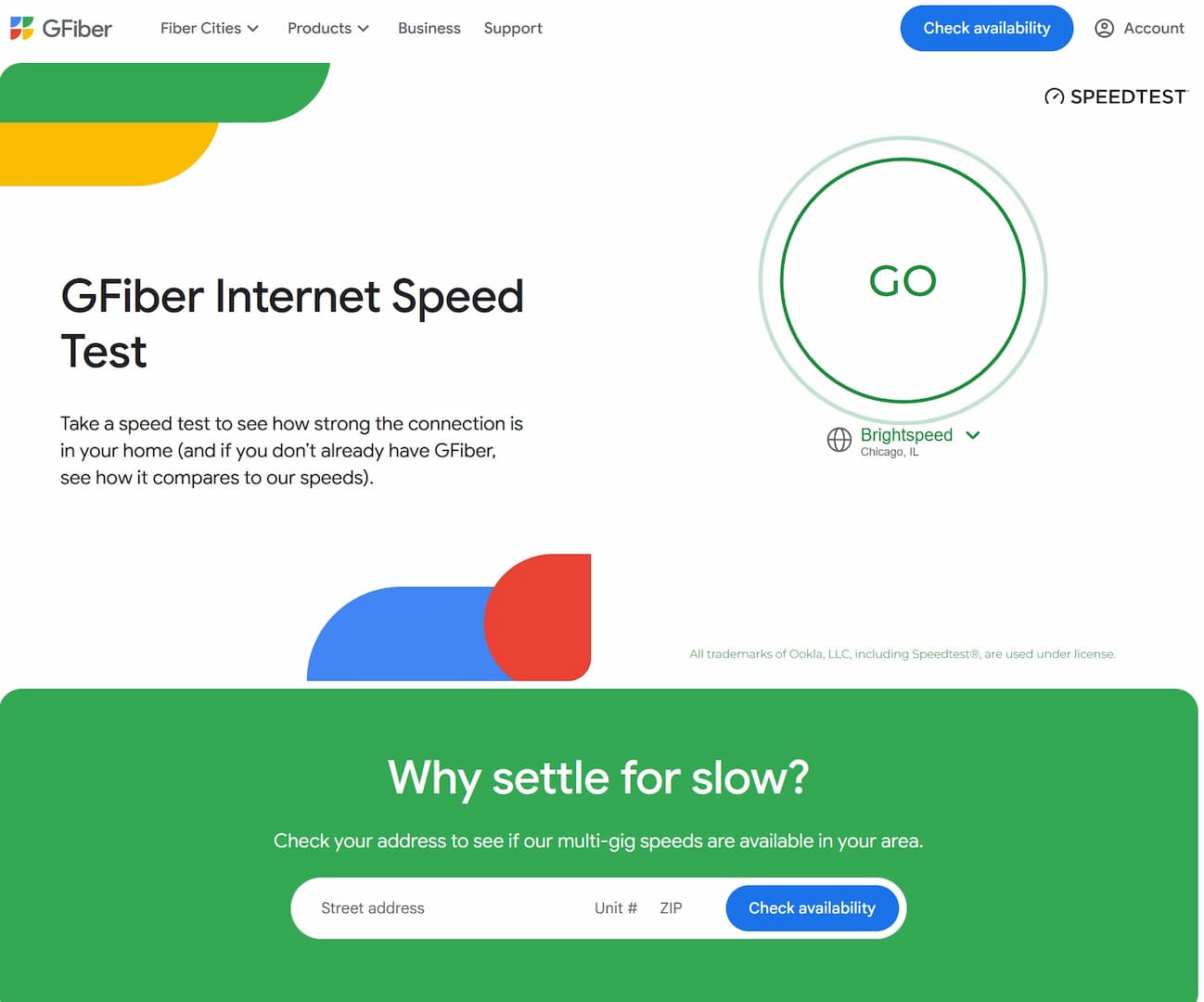 Google Fiber Internet Screenshot