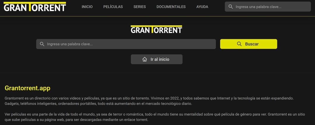 GranTorrent Spanish Torrents GranTorrent Home Page Best Sites for Spanish Torrents