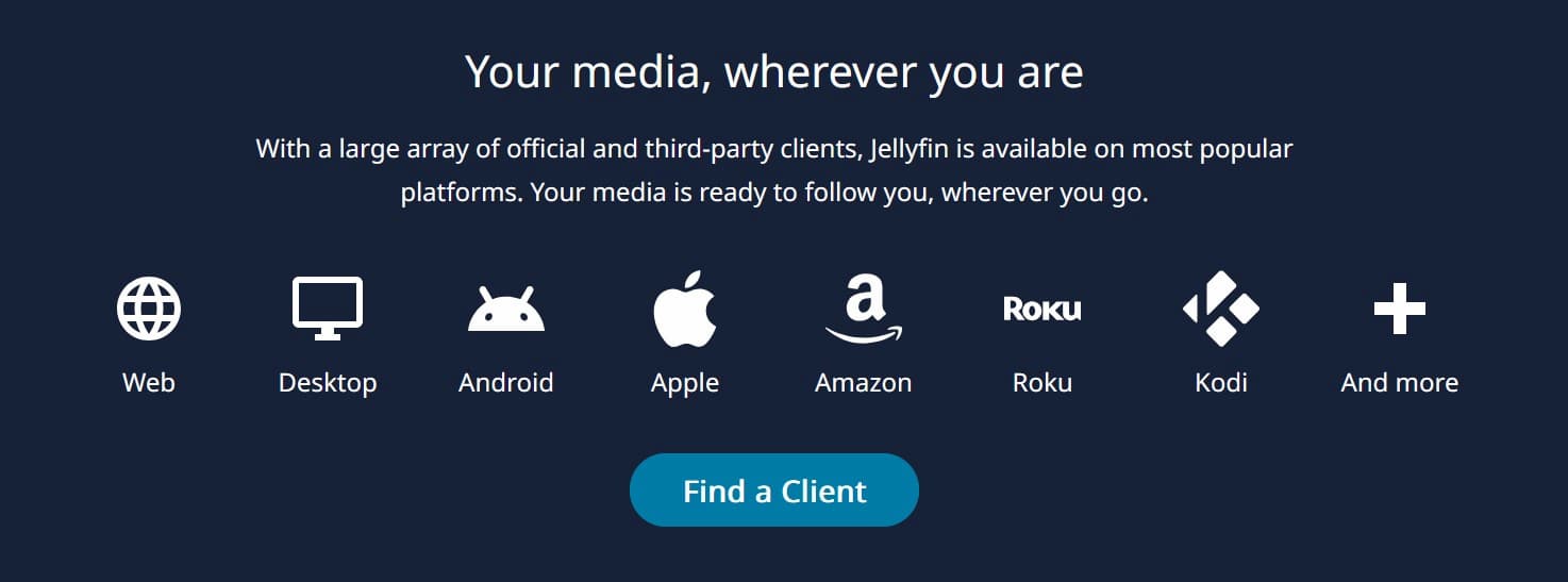 Plex vs Jellyfin Jellyfin Clients Jellyfin Clients Screenshot