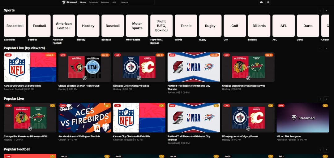 Streamed Free Sports Streaming Site