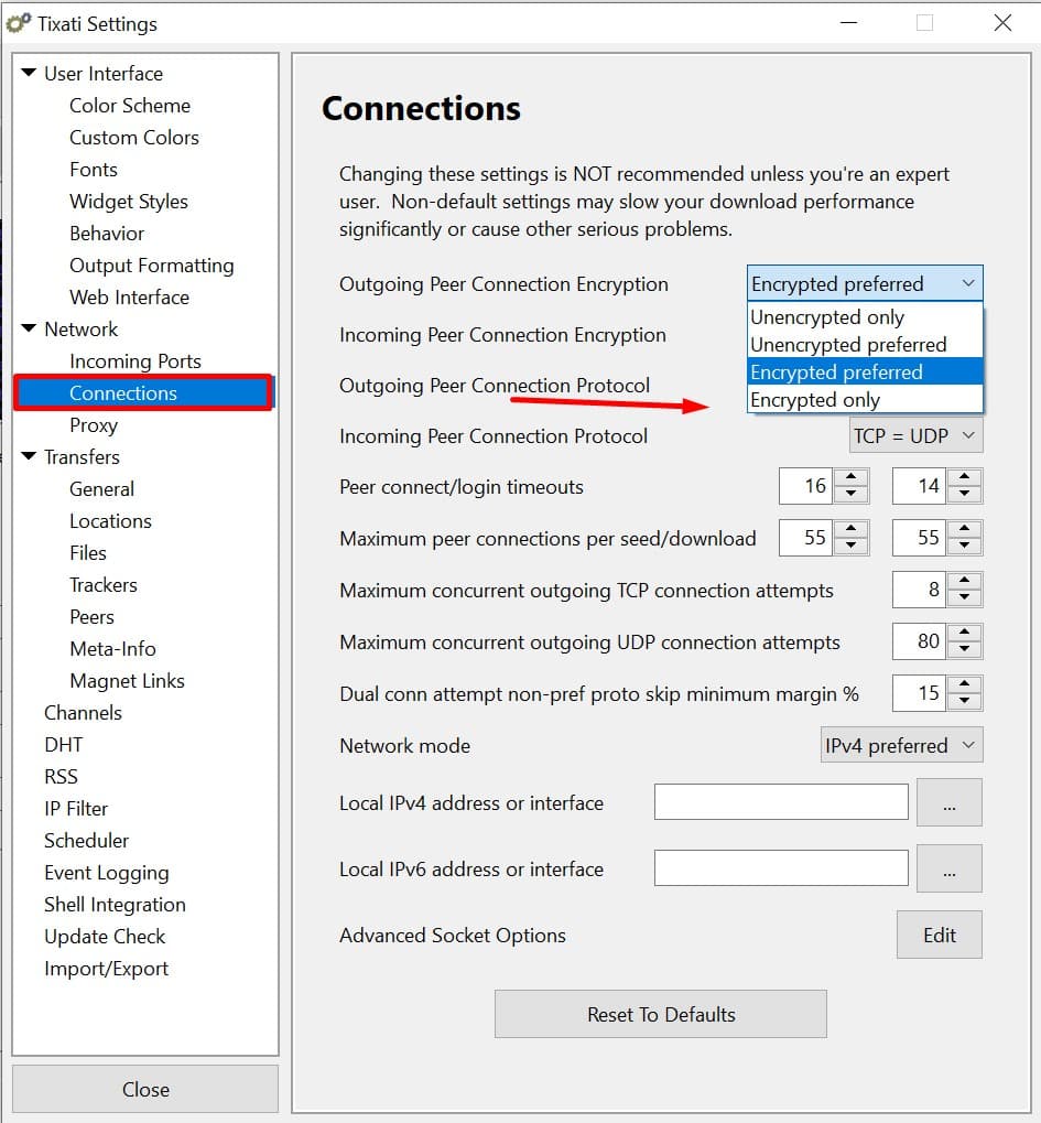 Tixati Encrypt Torrent Traffic