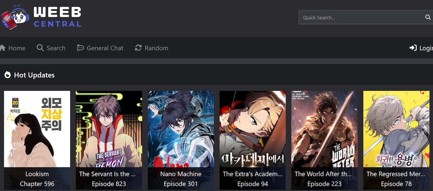 Weeb Central Best MangaDex Alternatives Weeb Central HomePage Best MangaDex Alternatives
