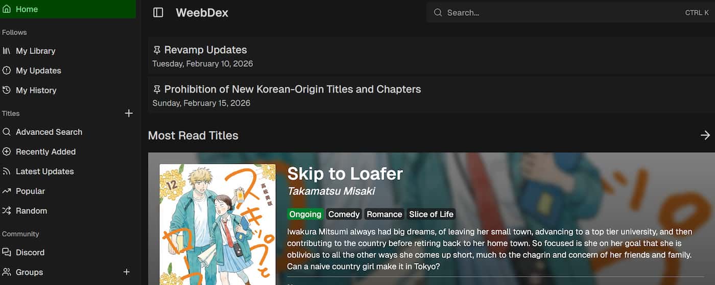 WeebDex Comick Alternatives WeebDex