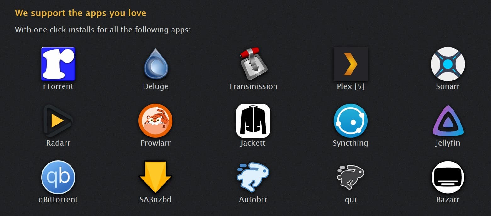 WhatBox Best Seedbox for Plex Emby Jellyfin Apps Available Whatbox Available Apps Screenshot Best Seedbox for Plex Emby Jellyfin